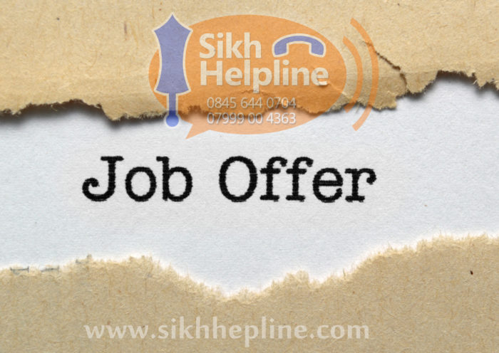 Job offer Sikh Helpline